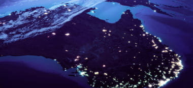 Australia lit up